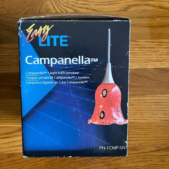 Easylite Campanella Pendant Light - Red - Italian Design w/ Murrini Insert - NEW - Picture 4 of 10